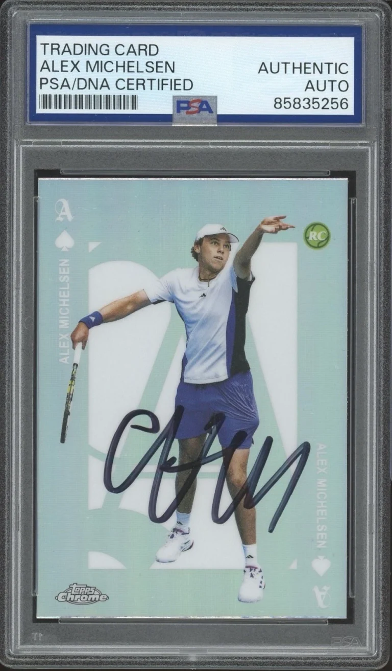 2025 Topps Chrome #ACE-25 Alex Michelsen Signed Rookie Tennis Aces PSA AUTO RC