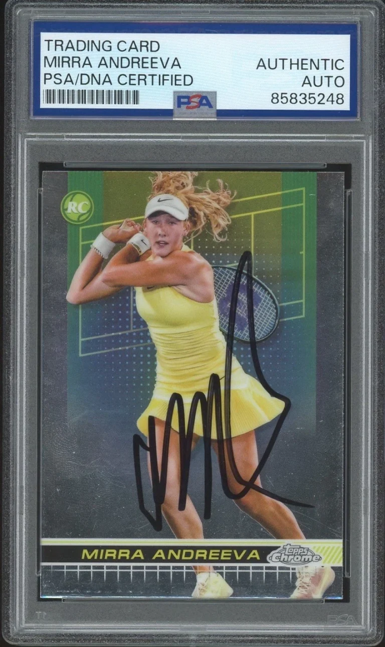 2024 Topps Chrome #81 Mirra Andreeva Signed Tennis Rookie Card PSA/DNA AUTO RC