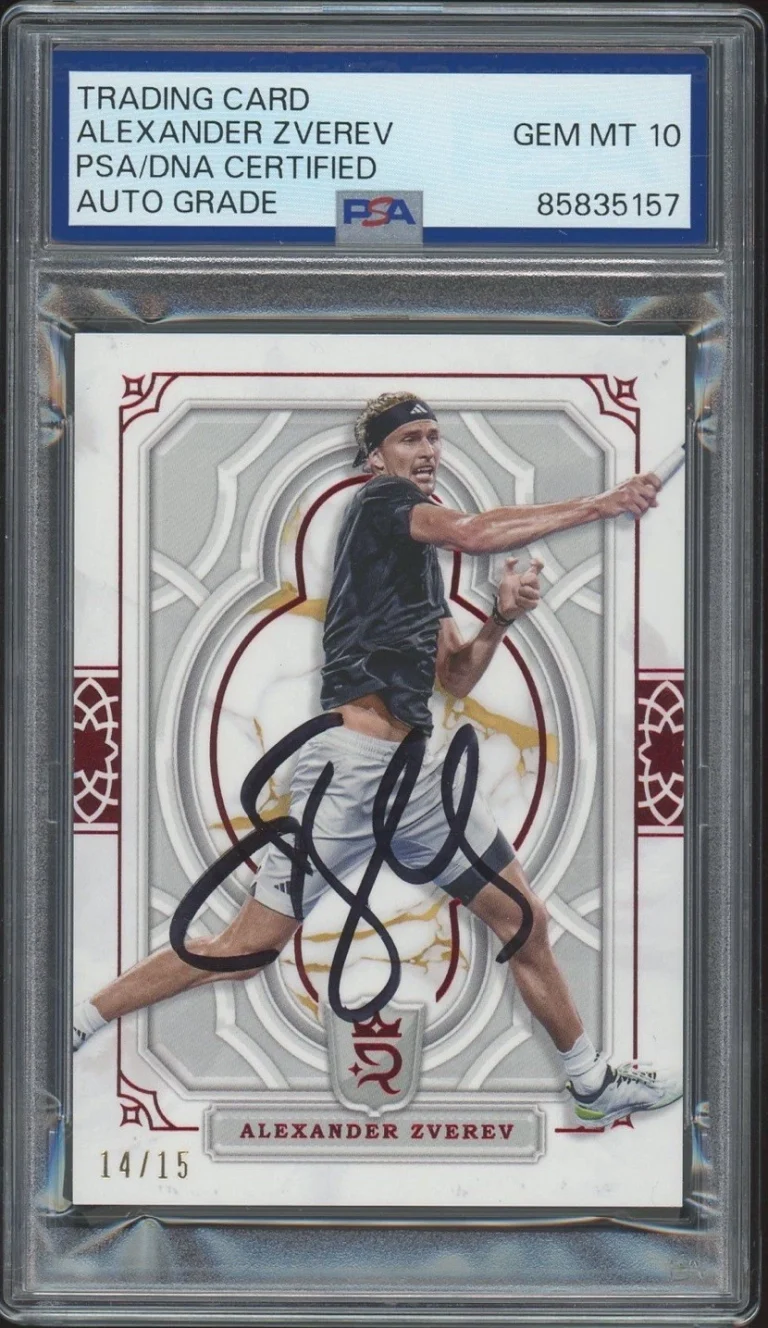 2024 Topps Royalty Tennis #79 Alexander Zverev Signed Red /15 PSA/DNA AUTO 10