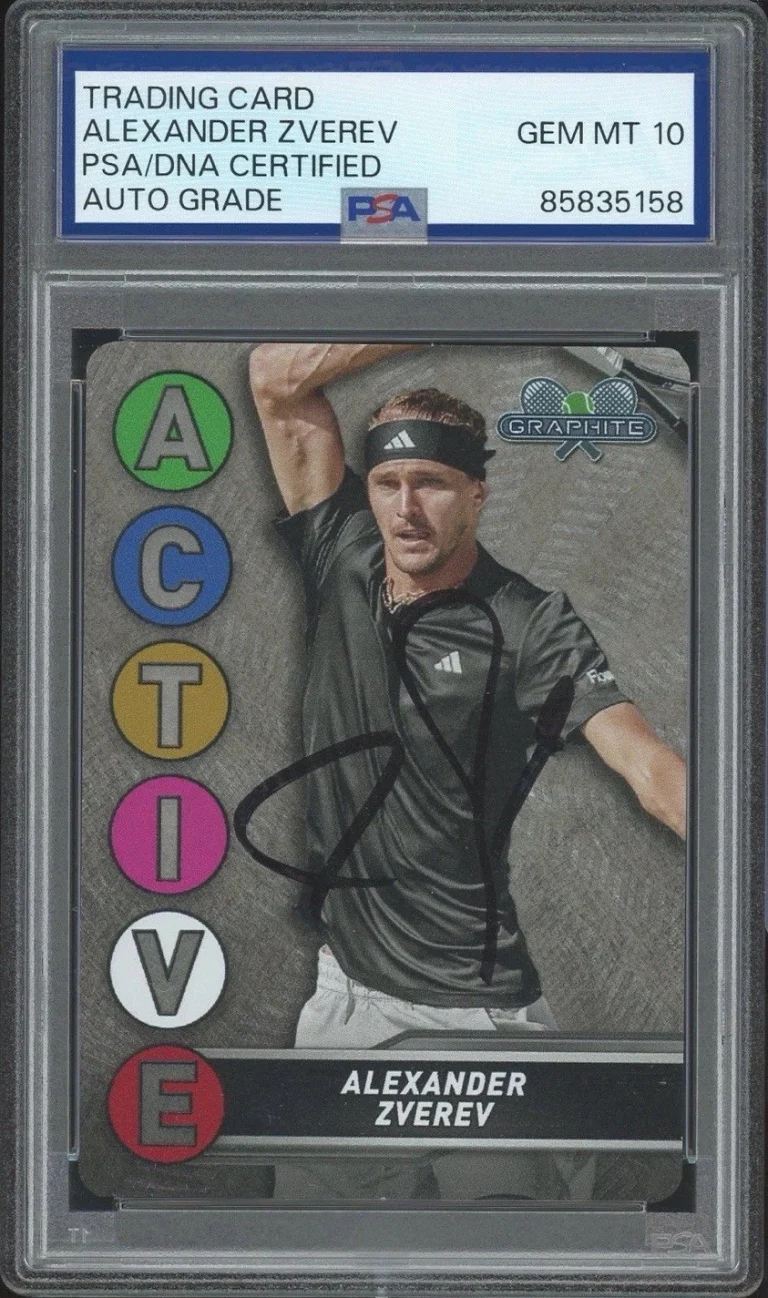 2024 Topps Graphite #ACM-38 Alexander Zverev Signed Active Metal PSA/DNA AUTO 10