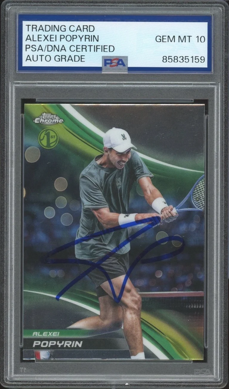 2025 Topps Chrome Tennis #298 Alexei Popyrin Signed 1st Rookie PSA/DNA AUTO 10