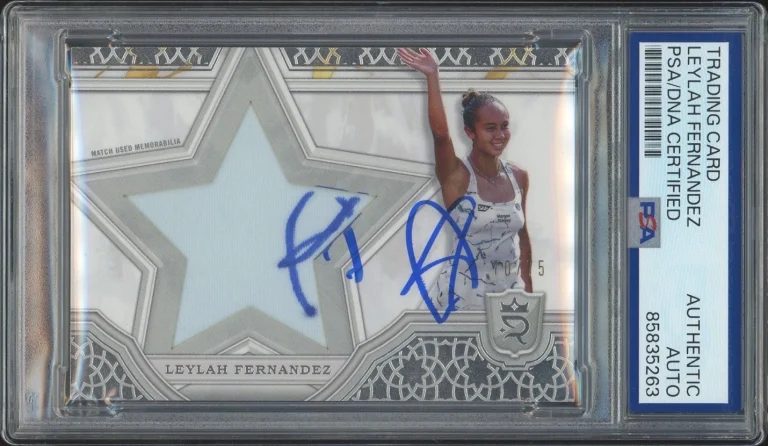 2024 Topps Royalty Tennis Leylah Fernandez Star Relics Card /75 PSA/DNA AUTO