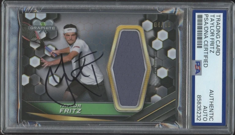 2024 Topps Graphite Tennis Taylor Fritz Signed White Relic /10 PSA/DNA AUTO