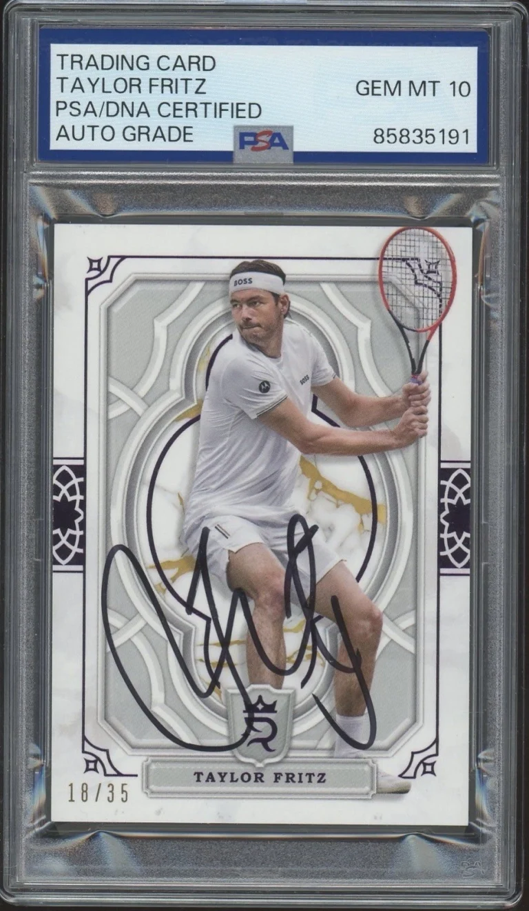 2024 Topps Royalty Tennis #27 Taylor Fritz Signed Purple Card /35 PSA AUTO 10