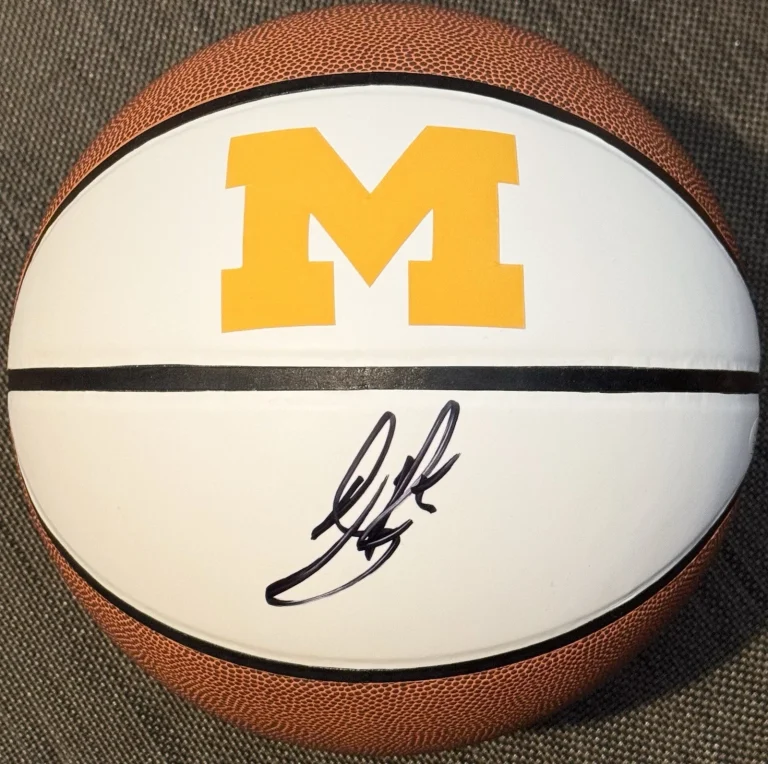 Jalen Rose Signed Autographed Michigan Wolverines Logo Basketball JSA