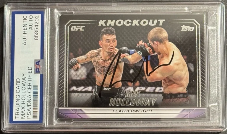 Max Holloway Signed Autographed 2024 Knockout UFC Base Card PSA/DNA Slabbed