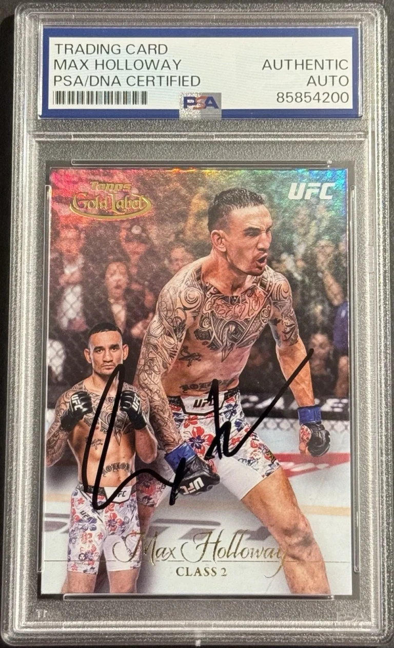 Max Holloway Signed Autographed 2024 Topps Gold Label UFC Card PSA/DNA Slabbed