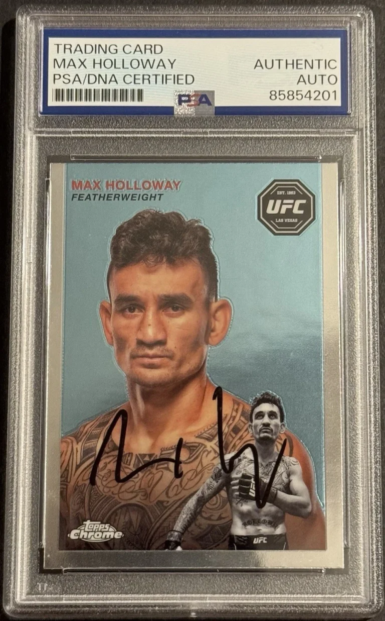 Max Holloway Signed Autographed 2024 Topps Chrome UFC Card PSA/DNA Slabbed