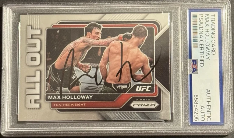 Max Holloway Signed Autographed 2023 Panini Prizm UFC Card PSA/DNA Slabbed