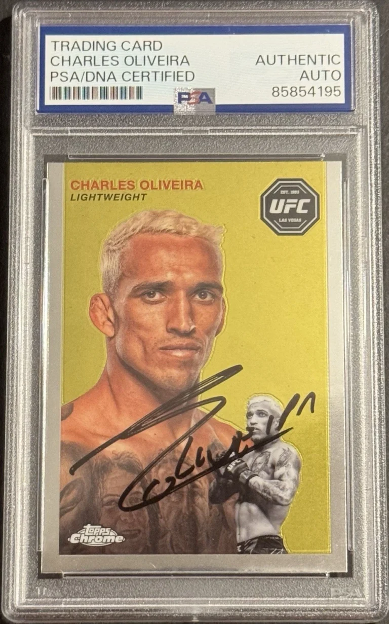 Charles Oliveira Signed Auto 2024 Topps Chrome  UFC Card PSA/DNA Slab