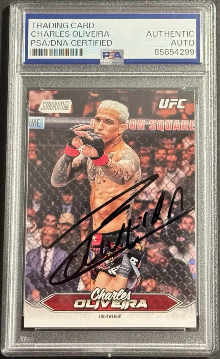 Charles Oliveira Signed Auto 2025 Topps Stadium Club UFC Card PSA/DNA Slab