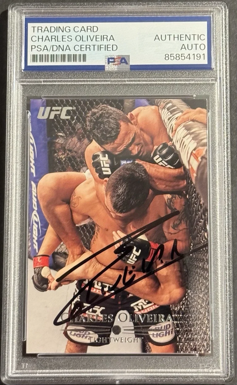 Charles Oliveira Signed Auto 2011 Topps UFC Card PSA/DNA Slab