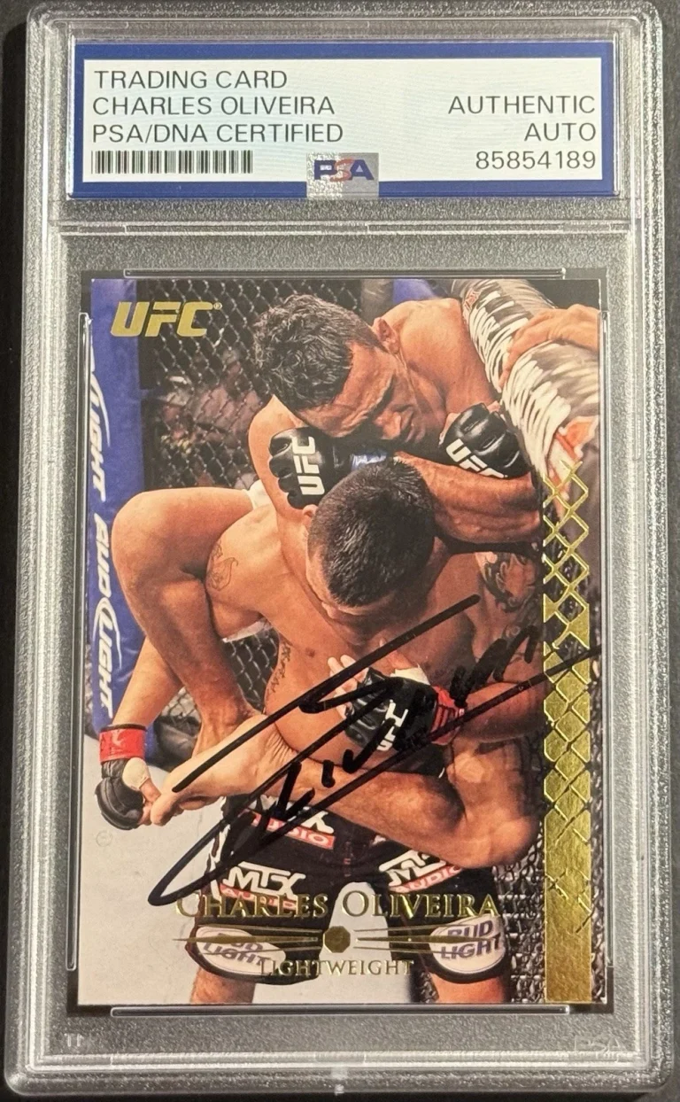 Charles Oliveira Signed Auto 2011 Topps Gold UFC Card PSA/DNA Slab