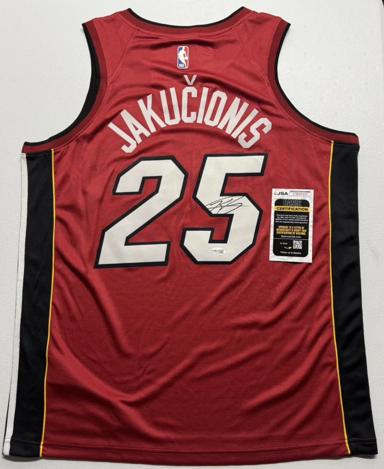 Kasparas Jakucionis Signed Autographed Miami Heat Jersey JSA COA