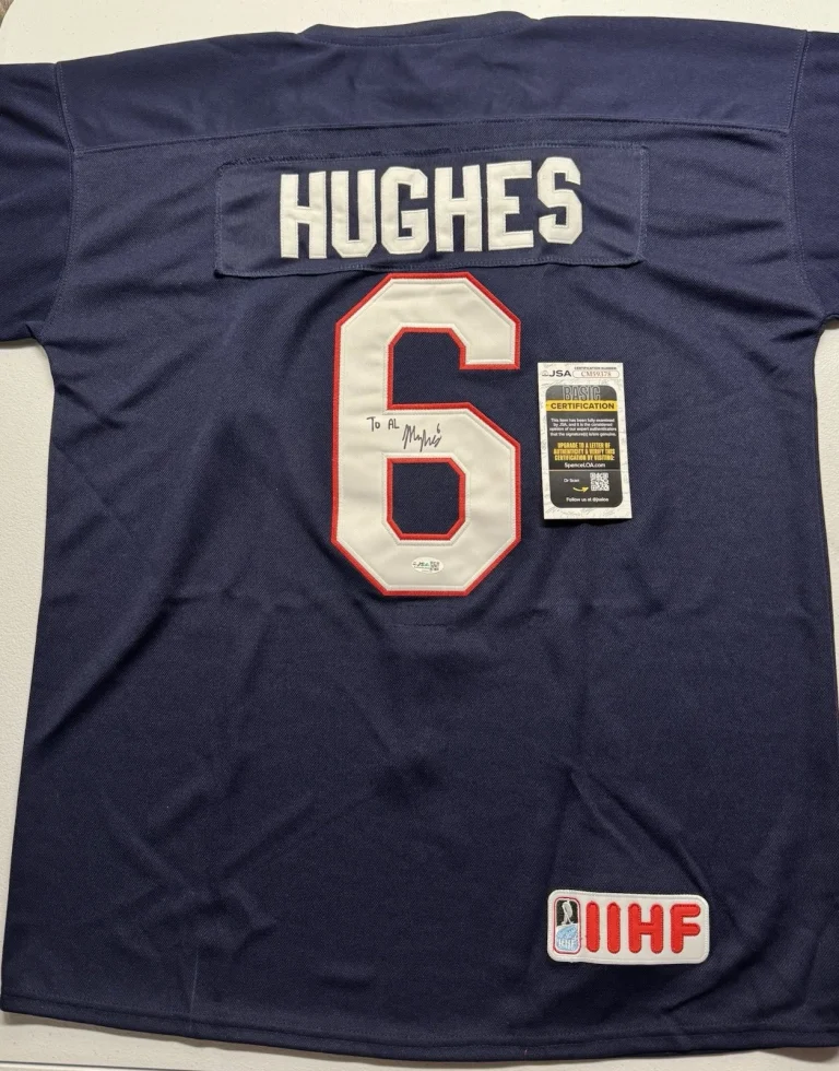 Jack Hughes Signed Autographed Team USA National Team Jersey JSA COA See Pics