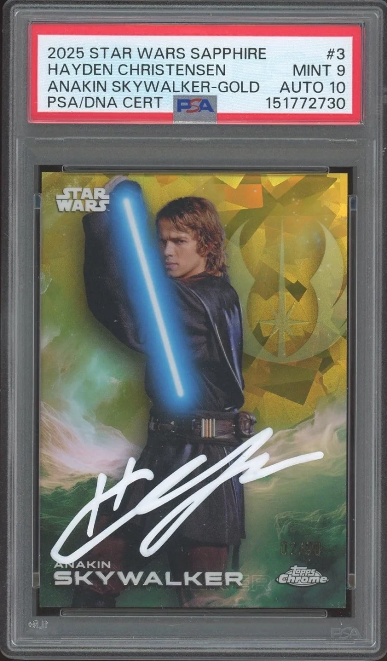 2025 Star Wars #3 Hayden Christensen Anakin Gold Sapphire /50 PSA MINT 9/AUTO 10
