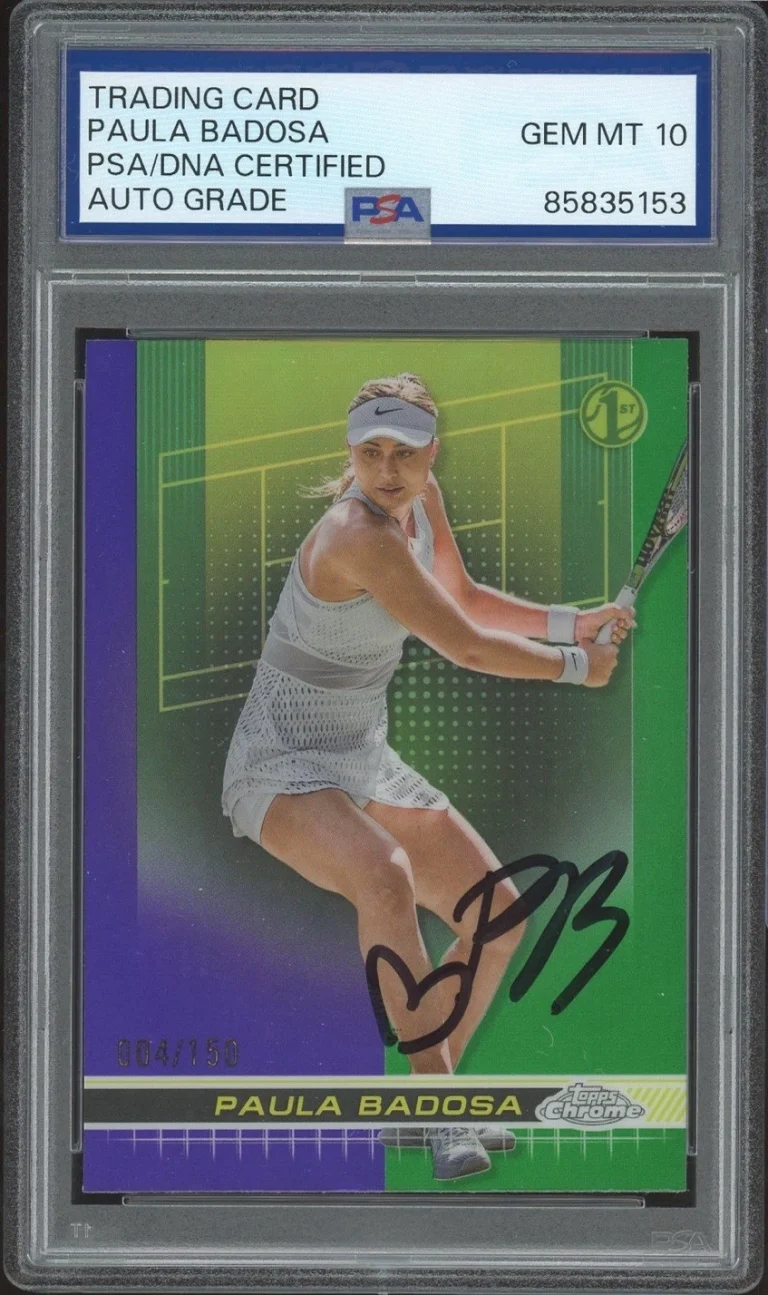2024 Topps Chrome #64 Paula Badosa Purple/Green Refractor /150 PSA AUTO 10