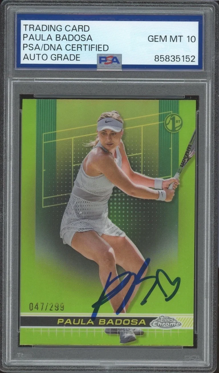 2024 Topps Chrome #64 Paula Badosa Signed Lime Green Refractor /299 PSA AUTO 10