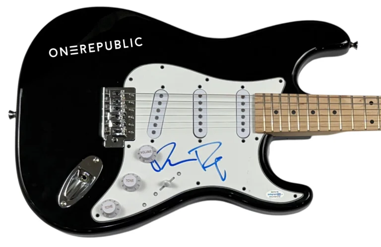 OneRepublic Band Signed Autograph Electric Guitar Ryan Tedder Brent Kutzle ACOA