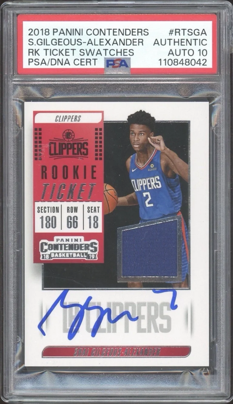 2018 Panini Contenders Shai Gilgeous-Alexander Rookie Ticket RPA PSA/DNA AUTO 10
