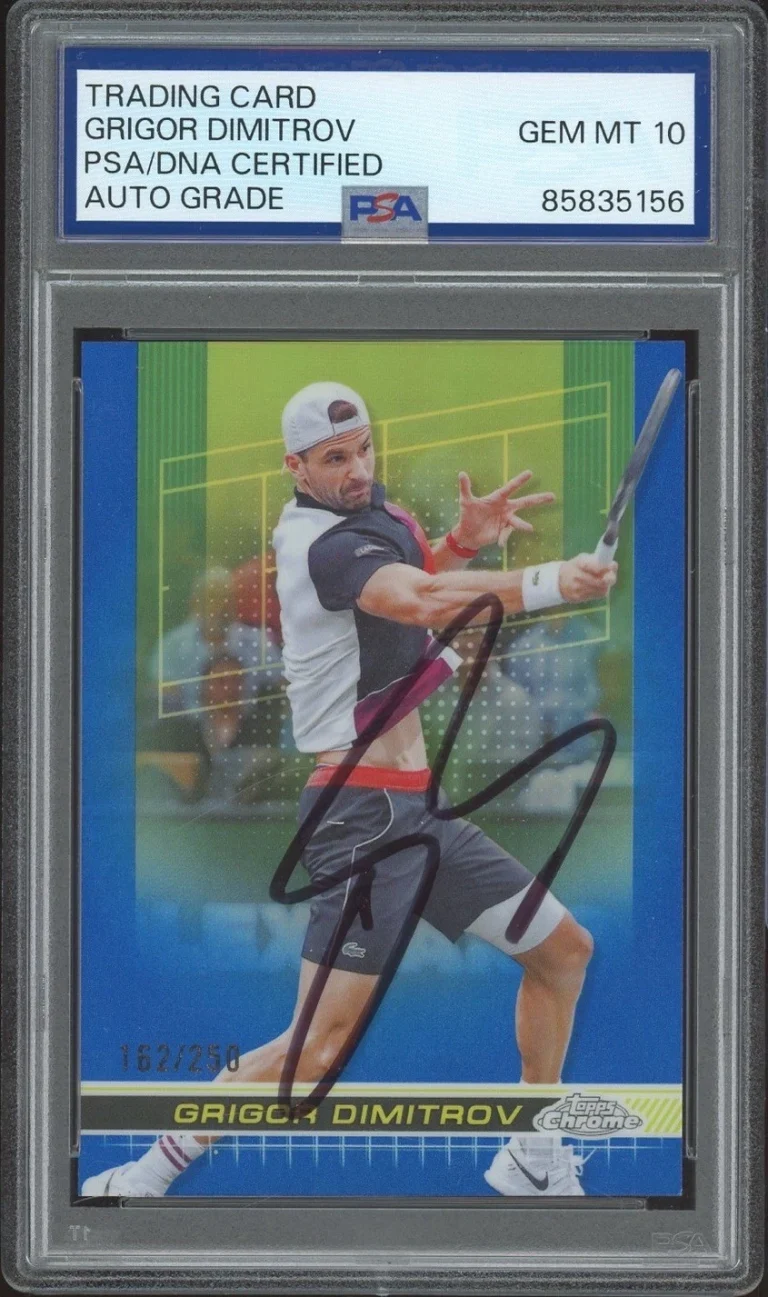 2024 Topps Chrome Tennis #163 Grigor Dimitrov Signed Blue /250 PSA/DNA AUTO 10