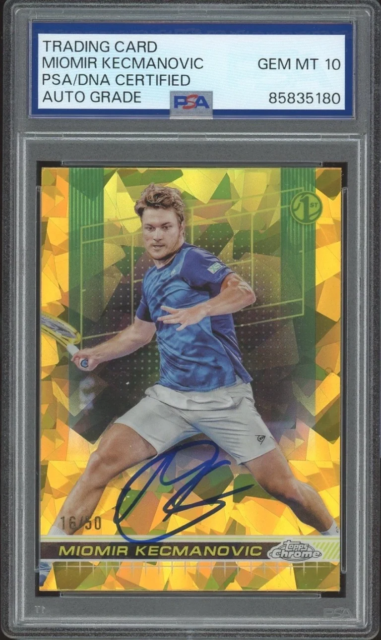 2024 Topps Chrome #114 Miomir Kecmanovic Rookie Gold Sapphire /50 PSA AUTO 10 RC