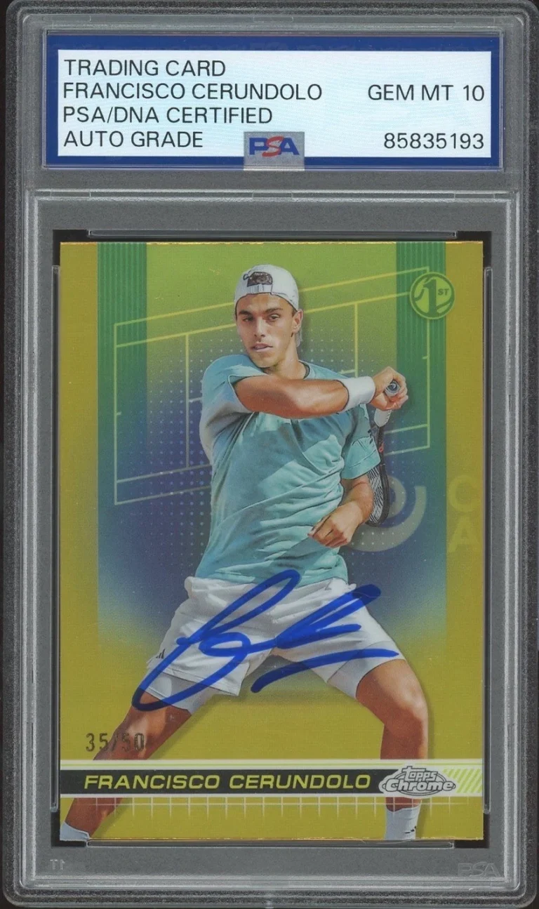 2024 Topps Chrome #105 Francisco Cerundolo Gold Rookie Refractor /50 PSA AUTO 10