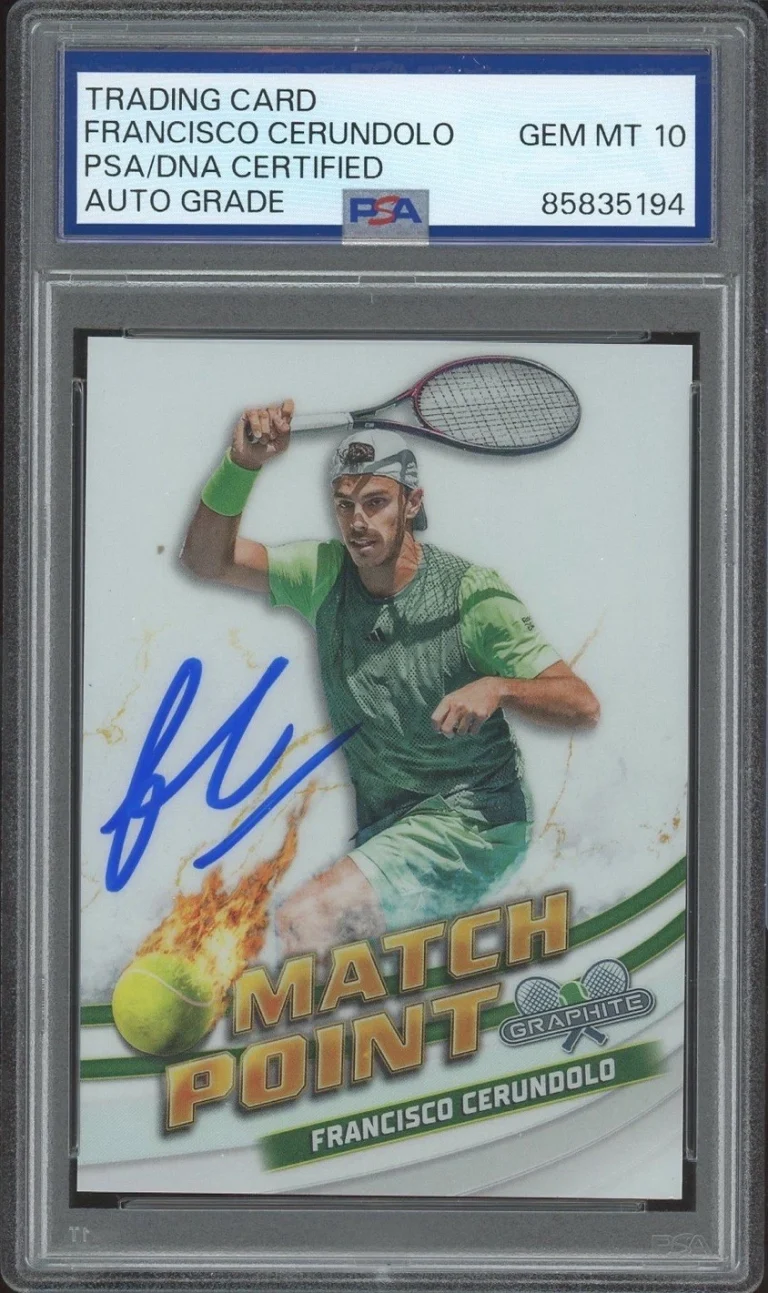 2024 Topps Chrome Tennis Francisco Cerundolo Match Point Case Hit PSA AUTO 10 RC