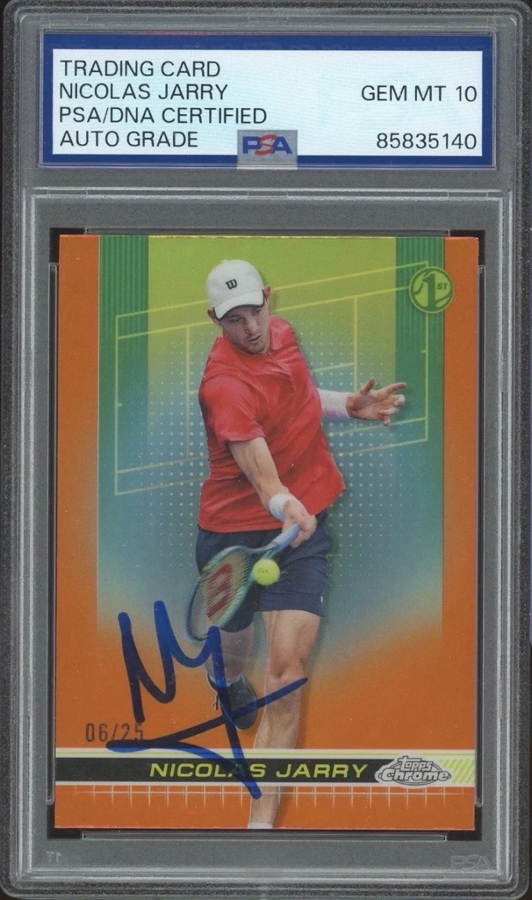 2024 Topps Chrome #93 Nicolas Harry Signed Orange Refractor /25 PSA/DNA AUTO 10