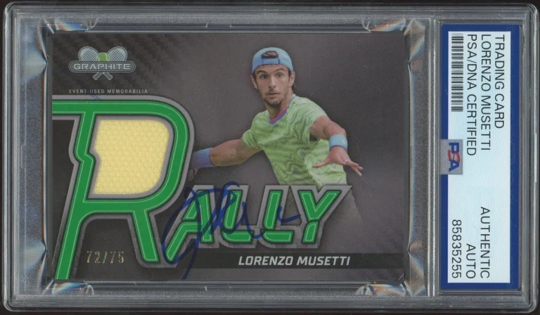 2024 Topps Graphite Lorenzo Musetti Signed Tennis Rally Relics /75 PSA/DNA AUTO