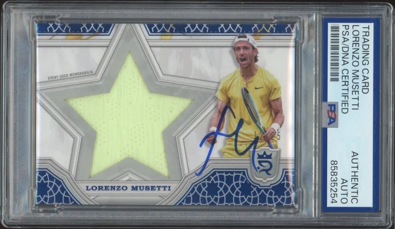 2024 Topps Royalty Lorenzo Musetti Signed Tennis Star Blue Relics /25 PSA AUTO