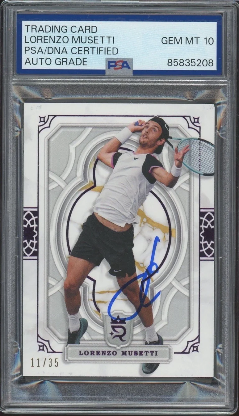 2024 Topps Royalty Tennis #46 Lorenzo Musetti Signed Purple /35 PSA/DNA AUTO 10