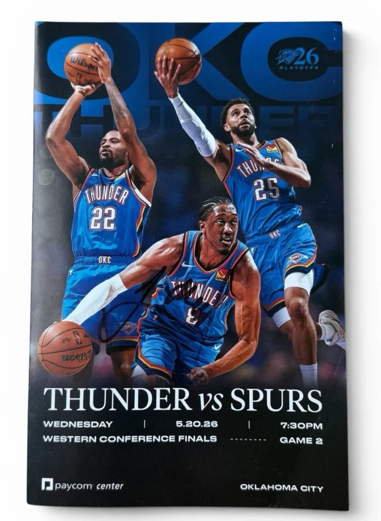 Jared McCain Signed 2026 NBA Western Conference Finals Game 2 Program THUNDER