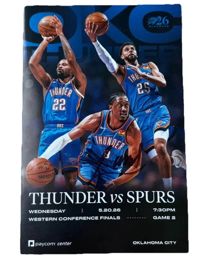 Jared McCain Signed 2026 NBA Western Conference Finals Game 2 Program THUNDER