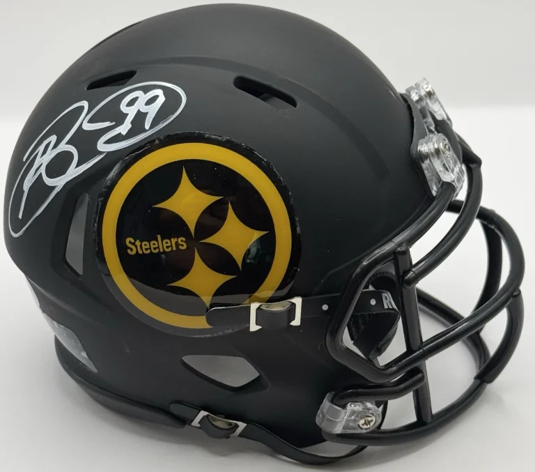 Brett Keisel Signed Autographed Yellow Pittsburgh Steelers Mini Helmet PSA/DNA