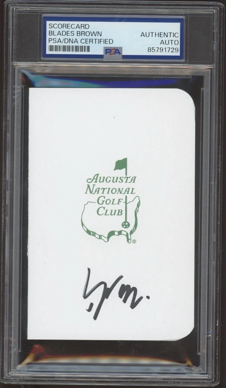 Blades Brown Signed Masters Augusta National Golf Club Scorecard PSA AUTO PGA