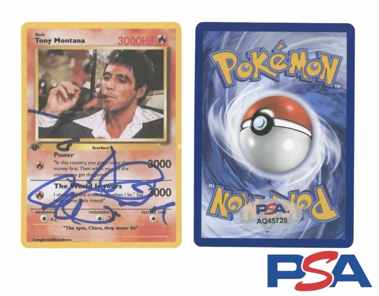 Al Pacino Signed Scarface Tony Montana Custom Pokemon Rookie Card PSA/DNA AUTO