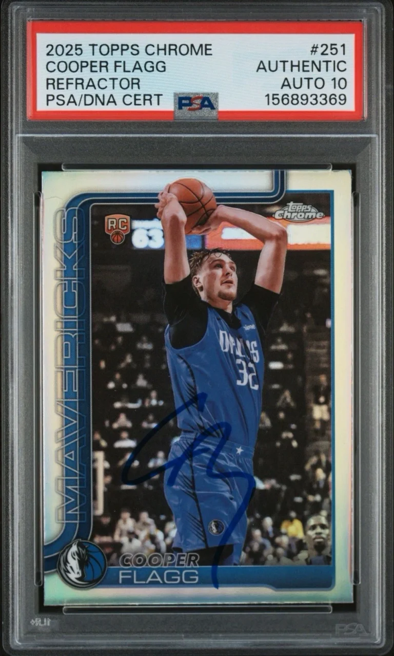 2025 Topps Chrome NBA #251 Cooper Flagg Signed Refractor Rookie PSA/DNA AUTO 10