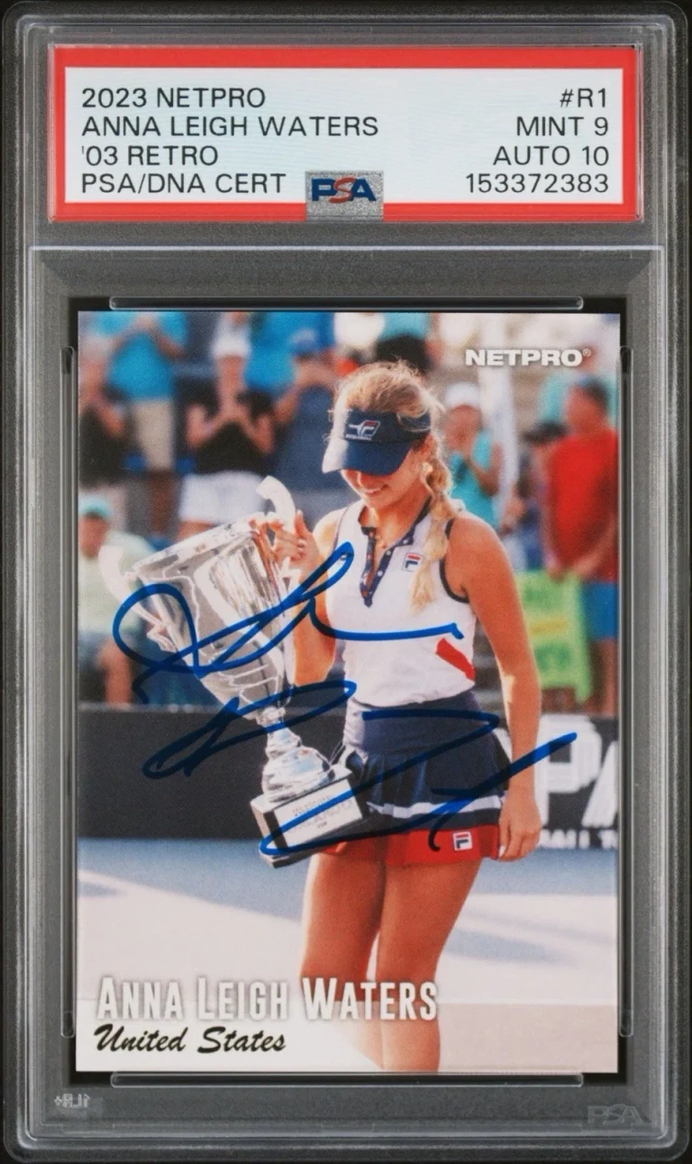 2023 NetPro #R1 Anna Leigh Waters Rookie Card ‘03 Retro /999 PSA 9/AUTO 10 RC