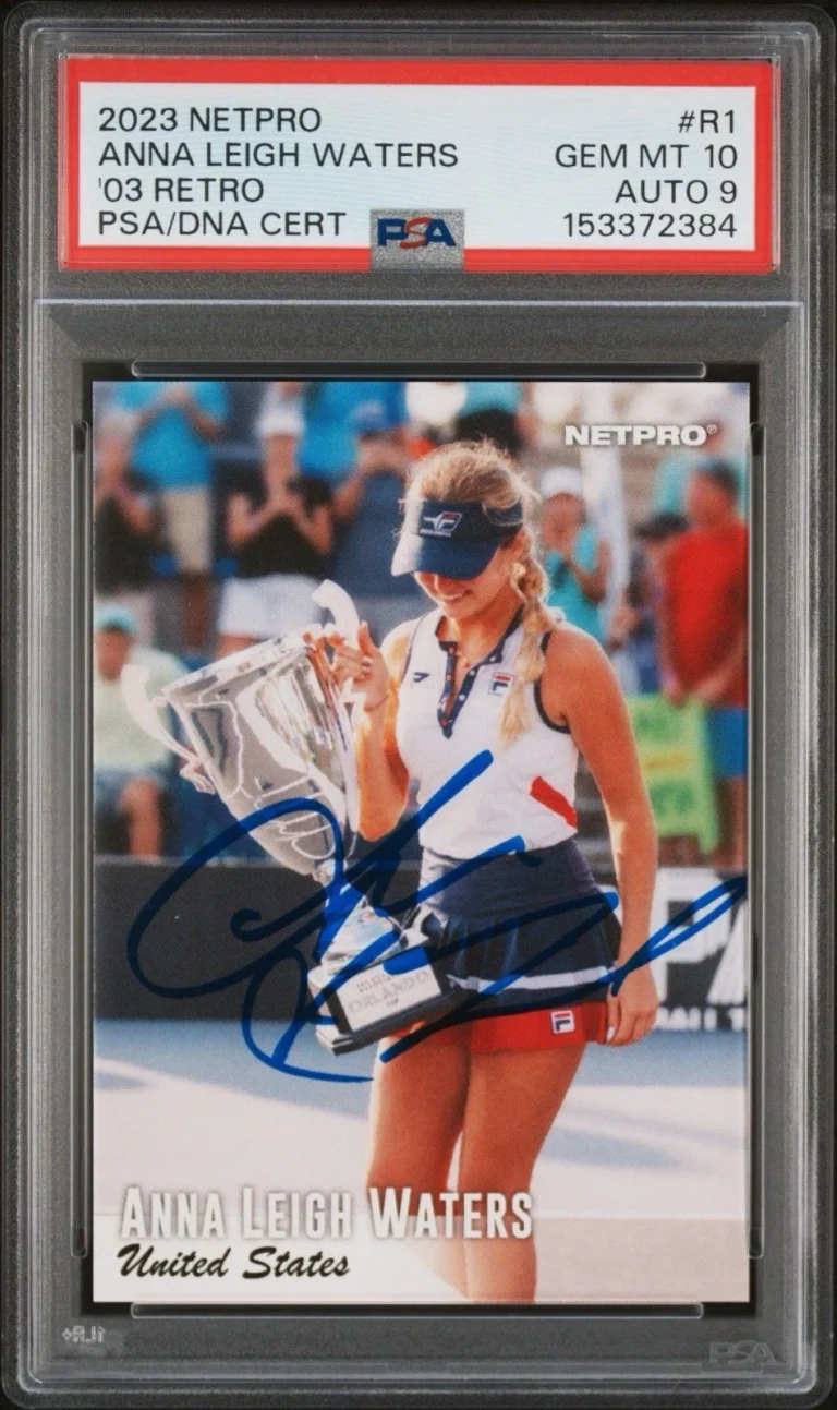 2023 NetPro #R1 Anna Leigh Waters Rookie Card ‘03 Retro /999 PSA 10/AUTO 9 RC