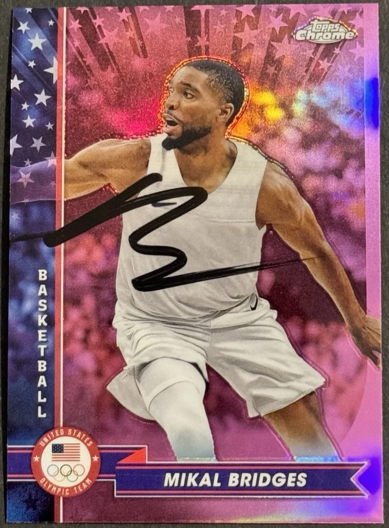 Mikal Bridges Signed Autographed 2024 Topps Chrome New York Knicks Card