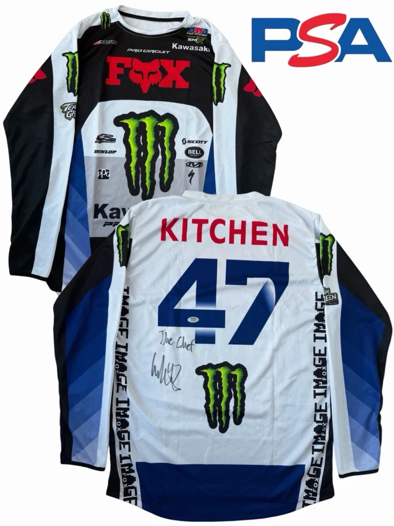 Levi Kitchen Signed Monster Kawasaki #47 Supercross Jersey PSA AUTO Motocross
