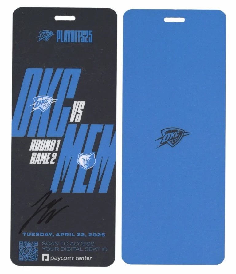 Isaiah Joe Signed 2025 NBA Playoffs Courtside Ticket Stub Pass OKC THUNDER #11