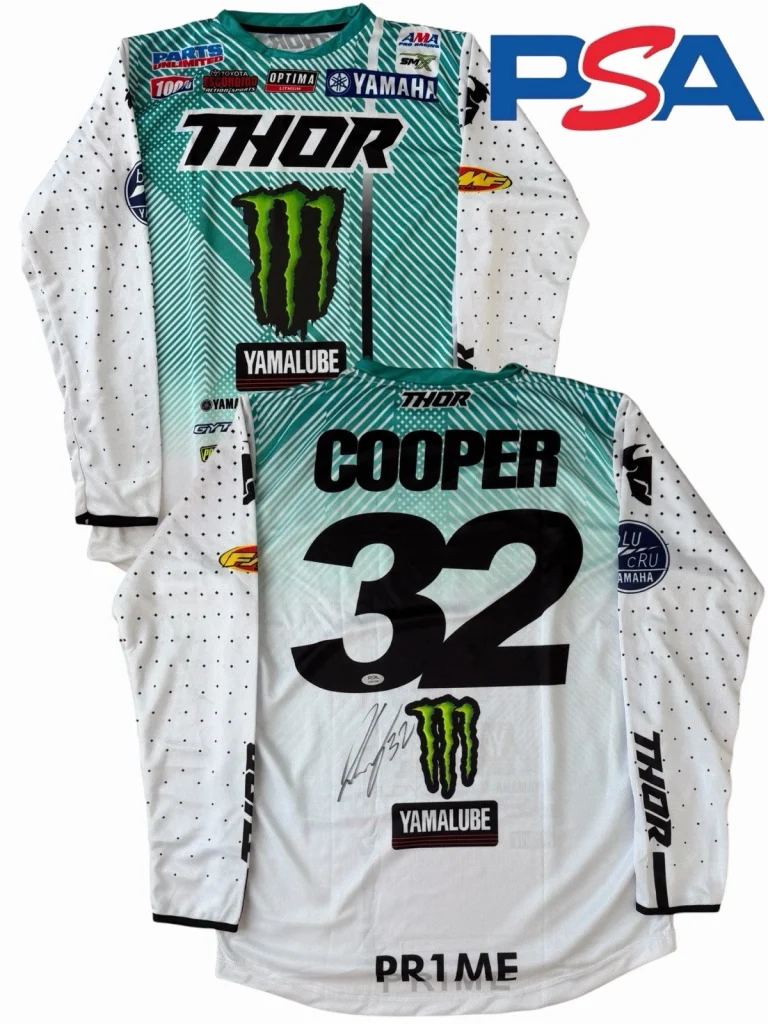 Justin Cooper Signed Monster Yamaha Supercross #32 Jersey PSA AUTO Motocross SMX