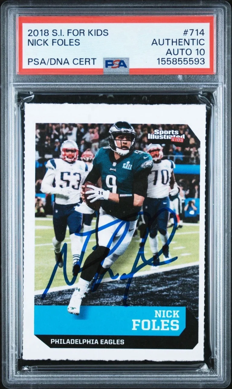2018 SI For Kids #714 Nick Foles Super Bowl LII MVP Philly Special PSA AUTO 10