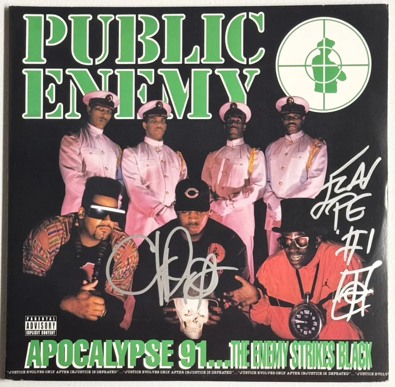 Chuck D & Flavor Flav Signed Public Enemy’s Apocalypse 91 Vinyl Album PSA/DNA