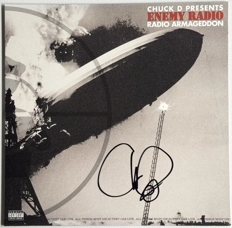 CHUCK D SIGNED ENEMY RADIO ARMAGEDDON LP VINYL RECORD ALBUM PUBLIC ENEMY PSA/DNA