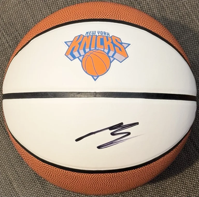 Mikal Bridges Signed Autographed New York Knicks Logo Basketball JSA COA