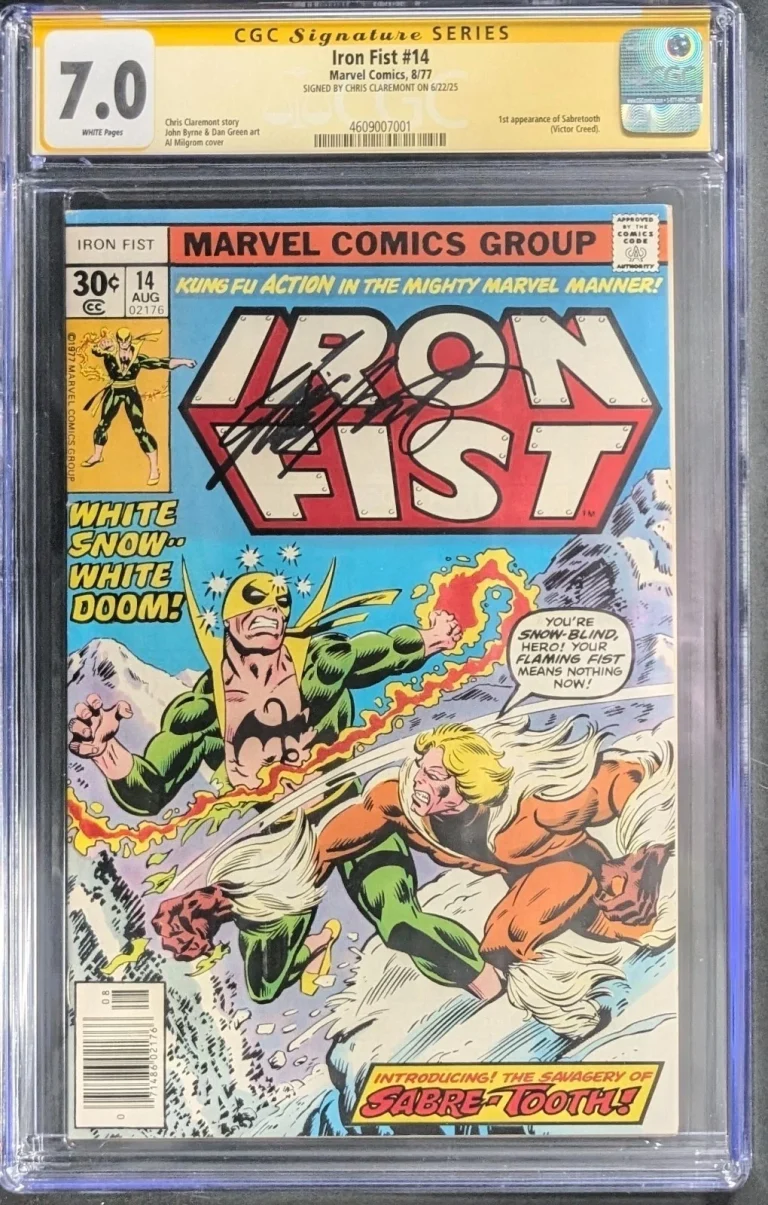 1977 Iron Fist #14 Sabertooth 1st Chris Claremont Signed Signature CGC 7.0