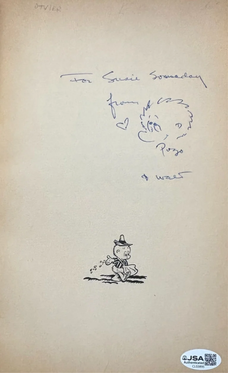 Walt Kelly Signed Hand Sketched 1955 1st Edition The Pogo Peek-A-Boo Book JSA